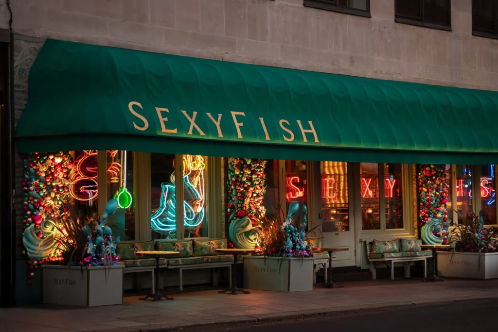 restaurants near Mayfair clubs sexy fish